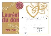 Diplôme donneurs de sang bénévole